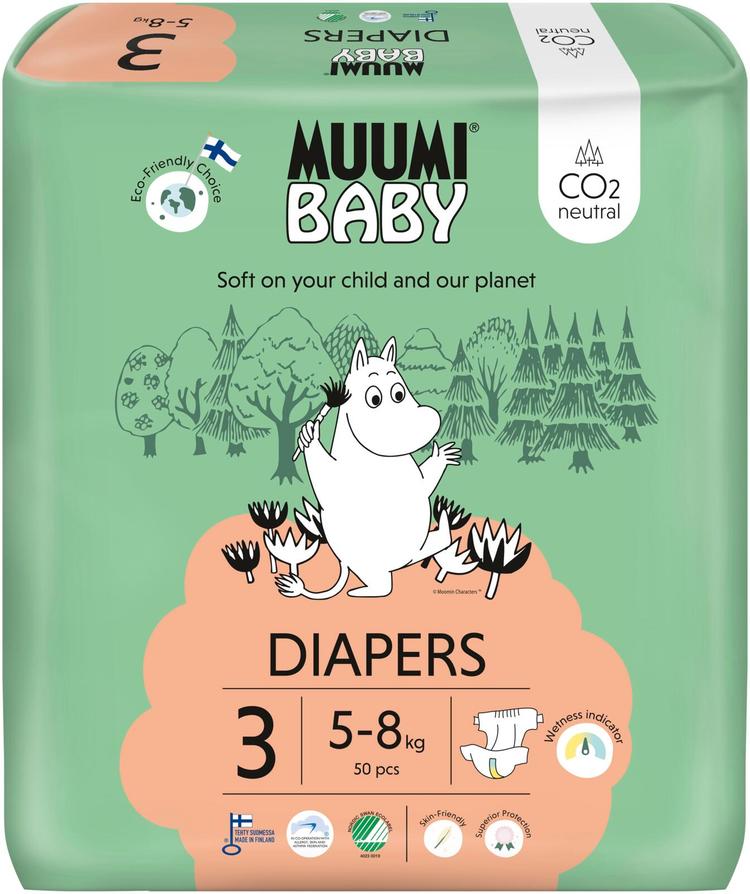 Muumi Baby Diapers teippivaippa 3 - 50 kpl 5-8 kg