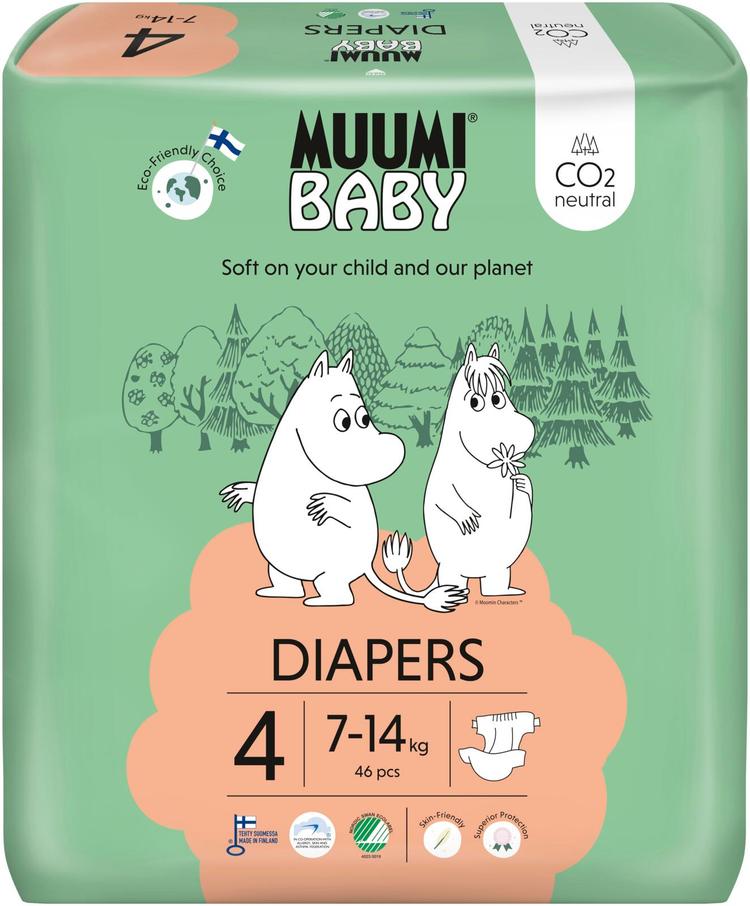 Muumi Baby Diapers teippivaippa  4 - 46 kpl 7-14 kg