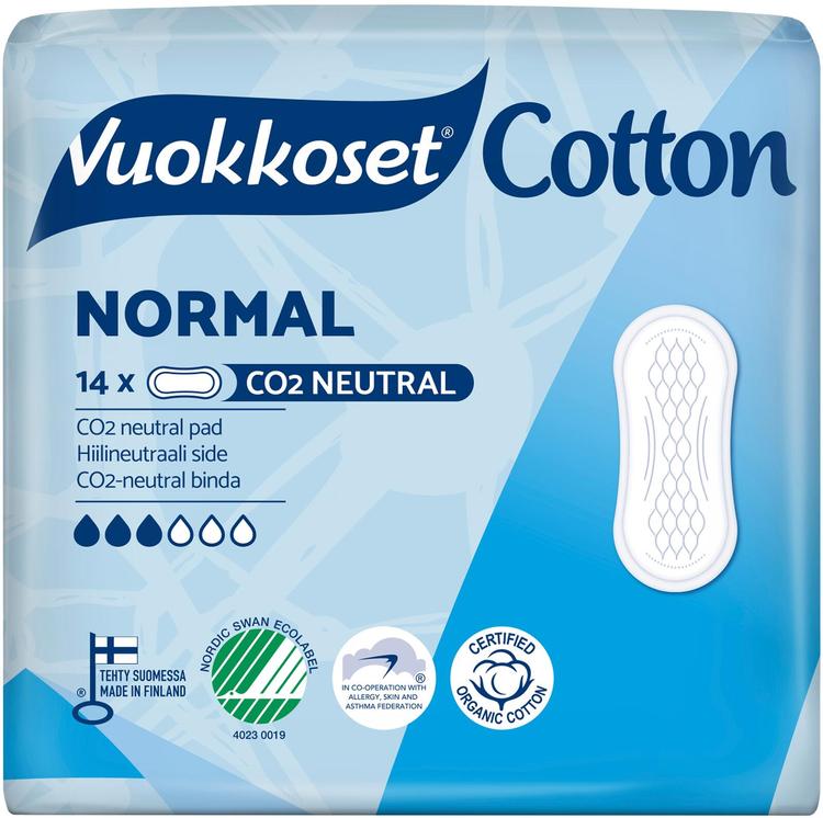 Vuokkoset Cotton Normal ohutside 14 kpl