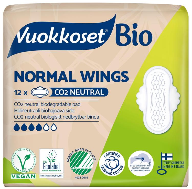 Vuokkoset Bio Normal Wings ohutside 12 kpl