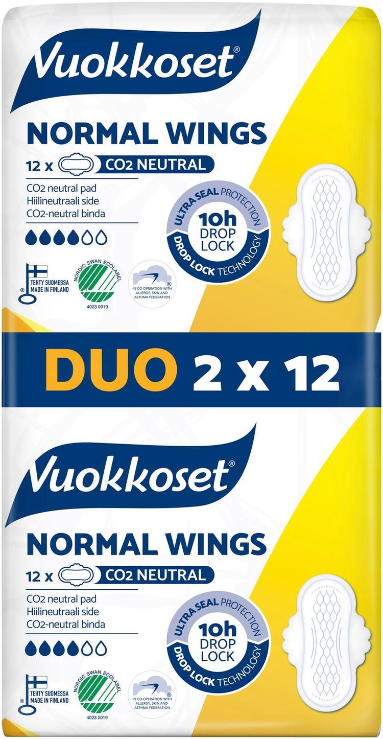 Vuokkoset Normal Wings Duo ohutside 2x12 kpl