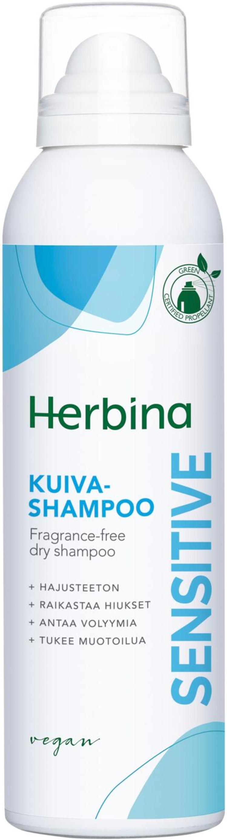 Herbina 200ml Sensitive hajusteeton kuivashampoo