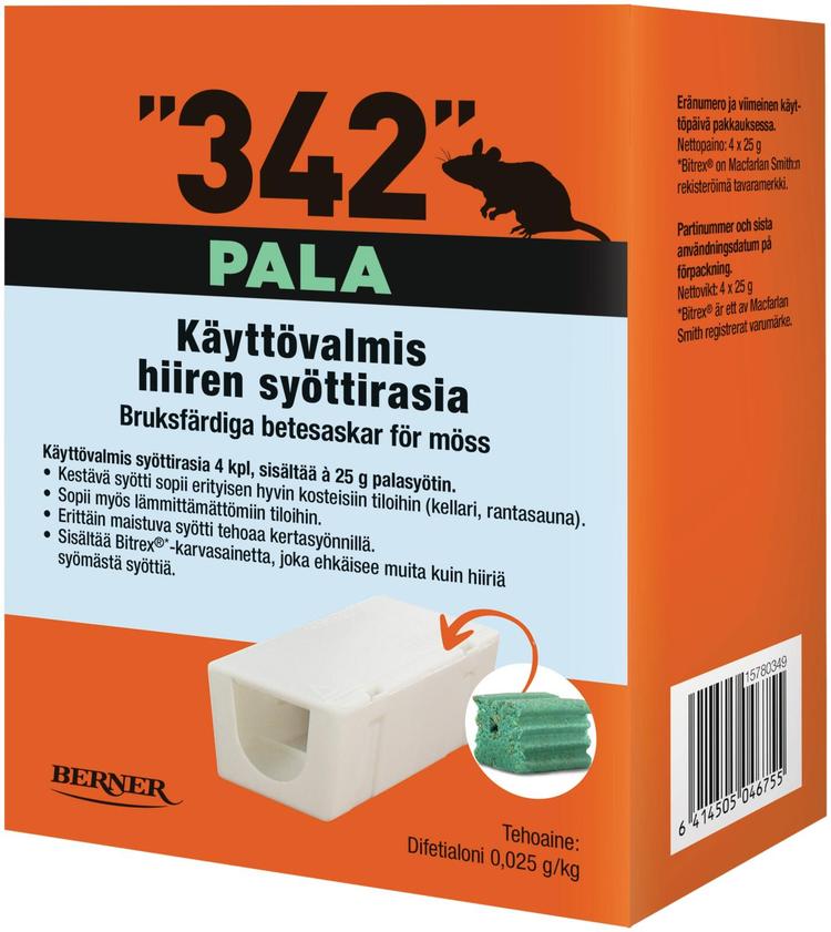 342 Syöttirasia 4kpl á 25g palasyötti