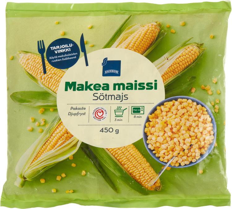 Rainbow 450g makea maissi, pakaste