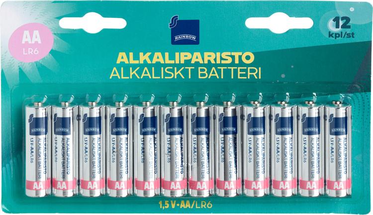 Rainbow alkaliparisto AA/LR6 1,5V 12kpl