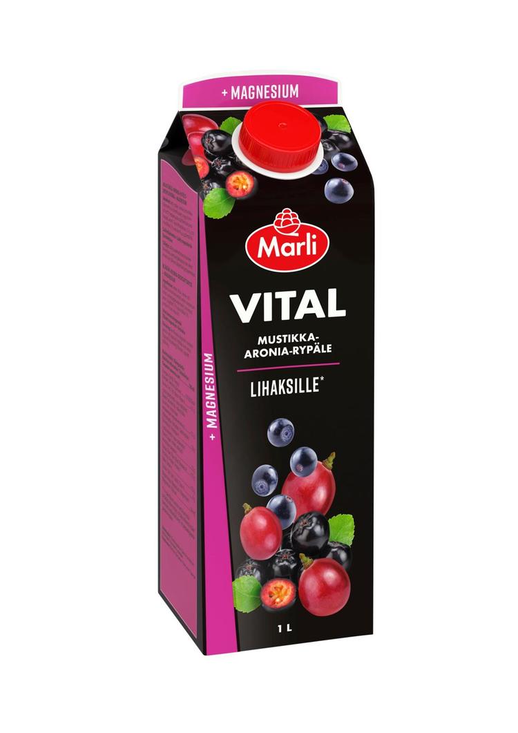 Marli Vital Rypäle-aronia-mustikka mehujuoma +magnesium 1 L