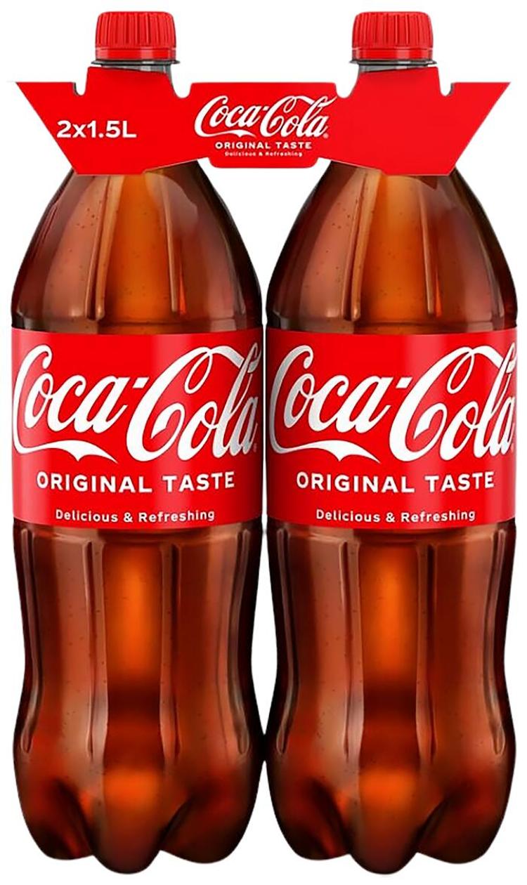 2-pack Coca-Cola Original Taste virvoitusjuoma muovipullo 1,5 L