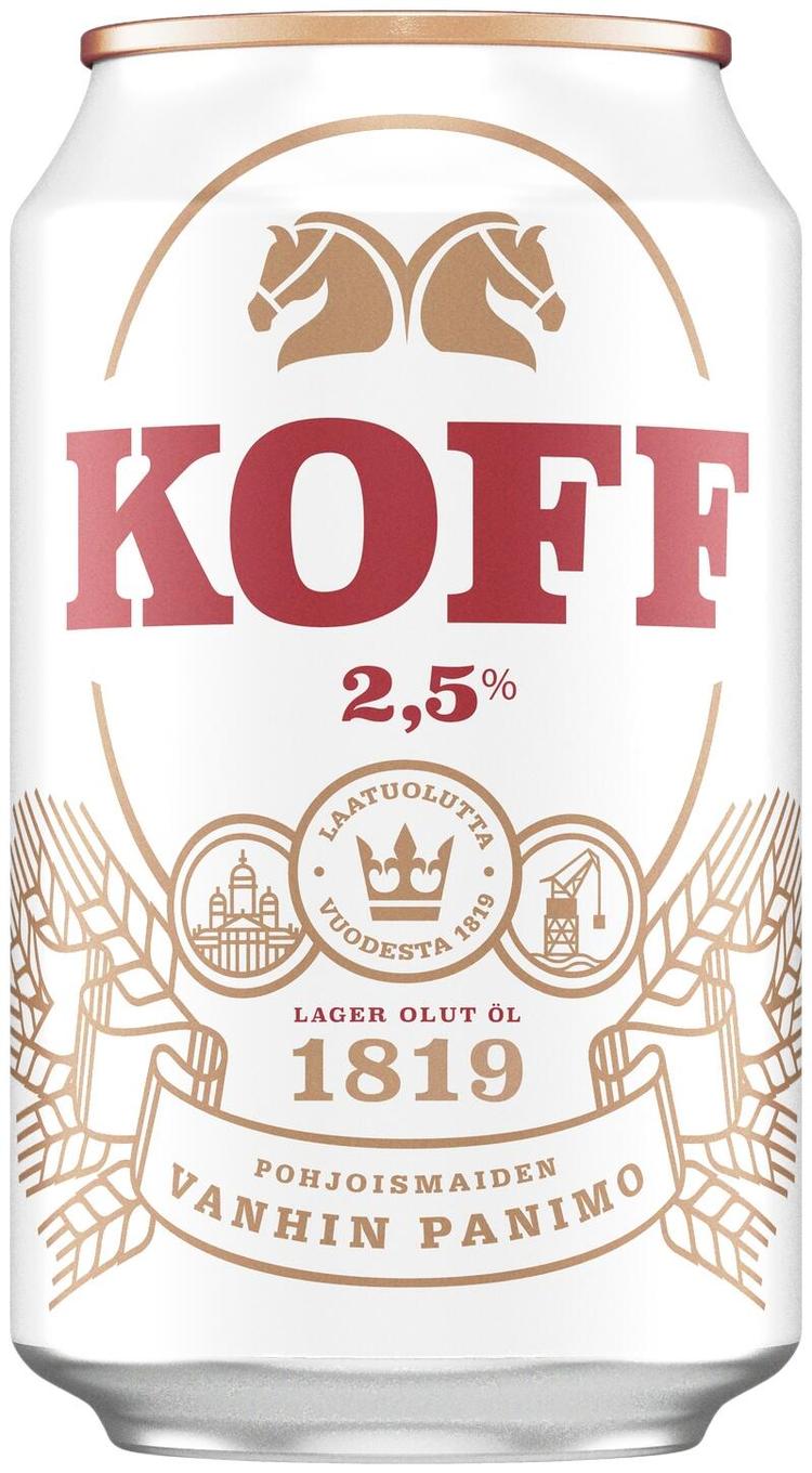 Koff gluteeniton Lager olut 2,5 % tölkki 0,33 L