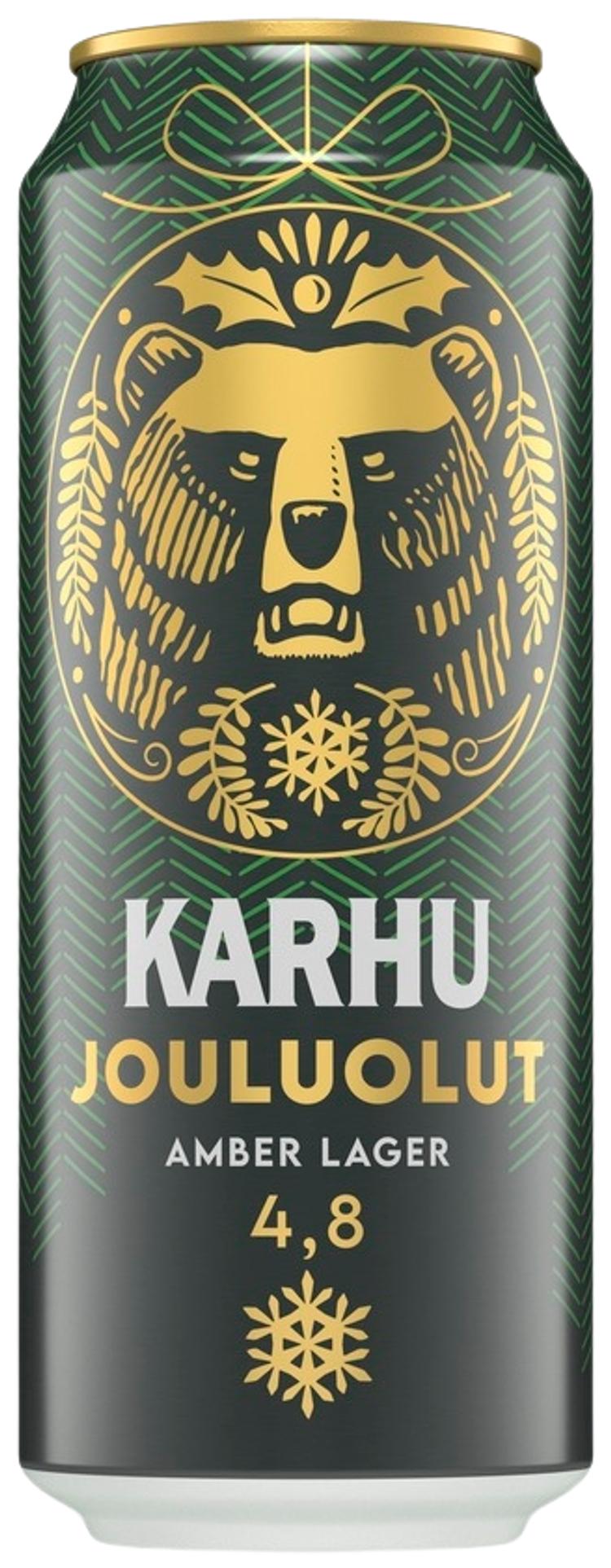 Karhu Jouluolut Amber Lager olut 4,8 % tölkki 0,5 L