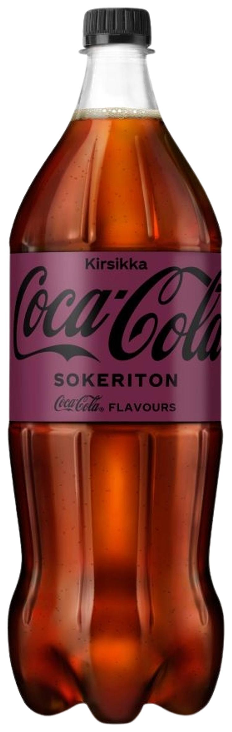 Coca-Cola Zero Sugar sokeriton Kirsikka virvoitusjuoma muovipullo 1,5 L