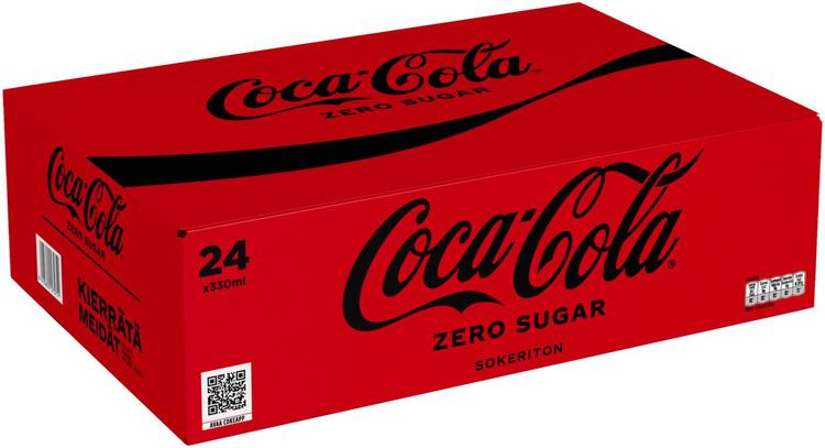 24-pack Coca-Cola Zero Sokeriton virvoitusjuoma tölkki 0,33 L