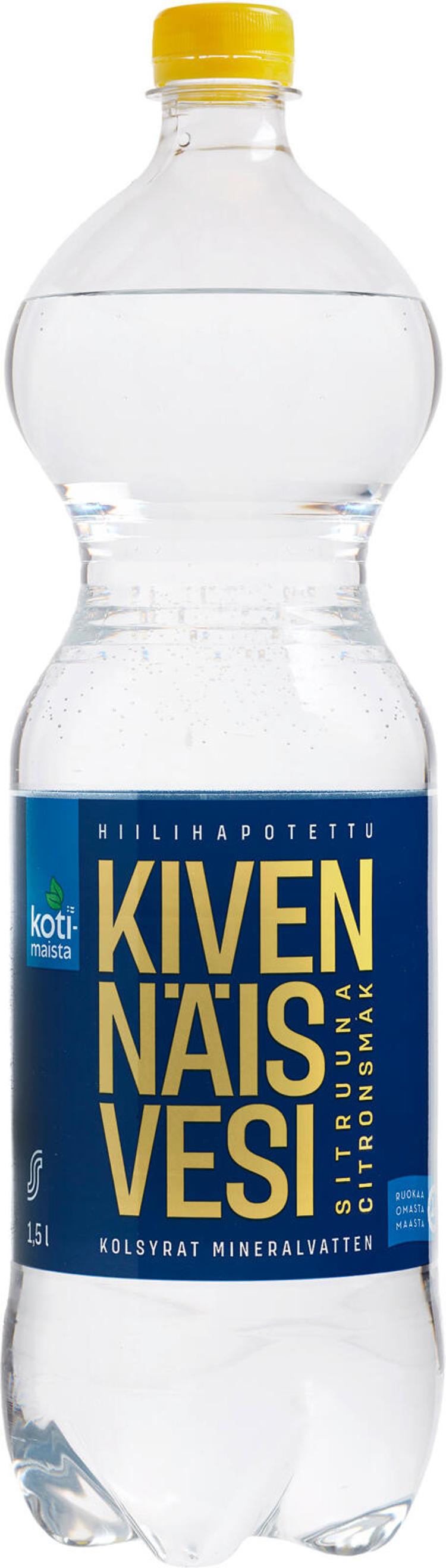 Kotimaista Kivennäisvesi sitruuna kevyesti hiilihapotettu 1,5l