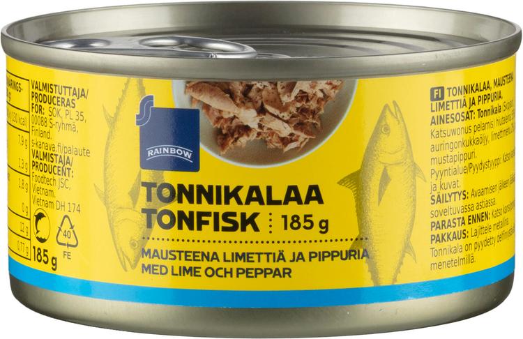 Rainbow 185/110g tonnikalaa limetillä ja pippurilla