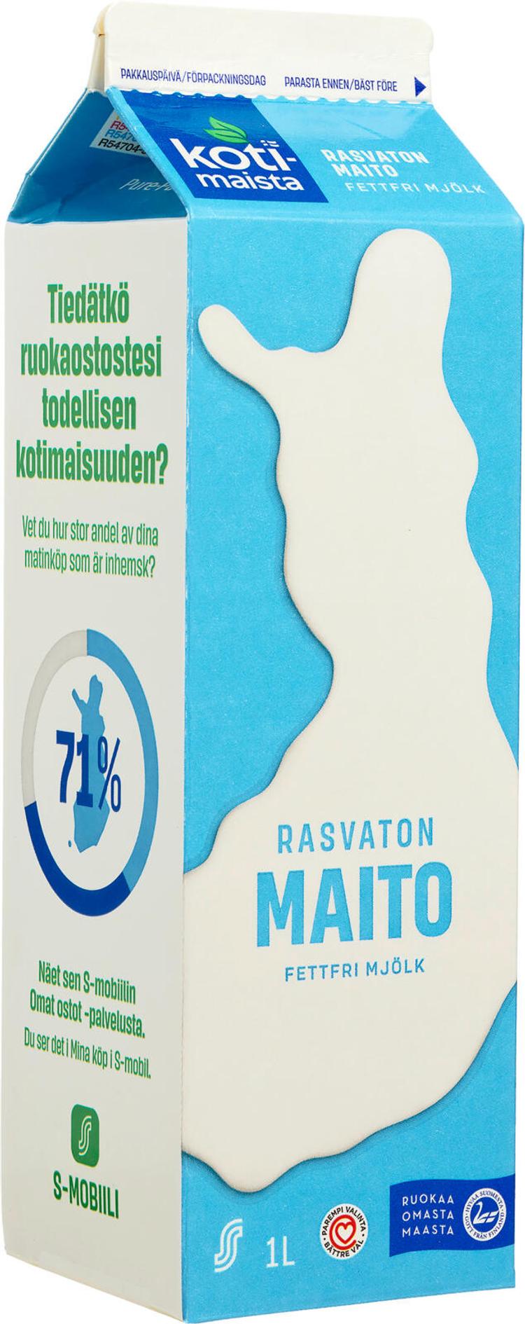Kotimaista Rasvaton Maito 1l S kaupat Ruoan Verkkokauppa Kotimaista Rasvaton Maito 1l S kaupat Ruoan Verkkokauppa