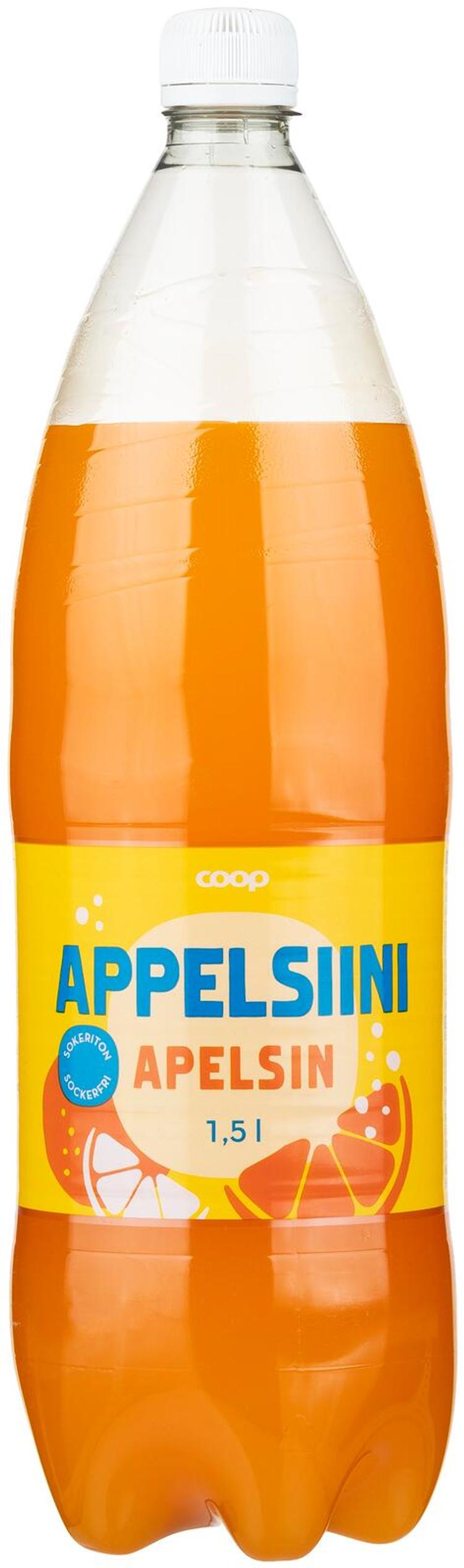 Coop Appelsiini Sokeriton virvoitusjuoma 1,5 l kmp