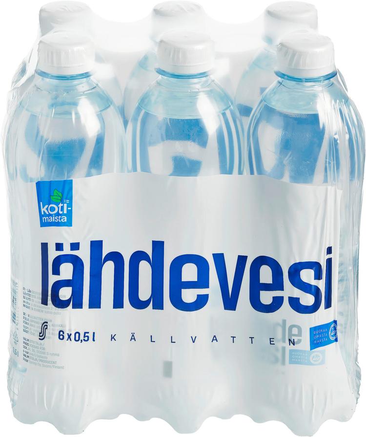 Kotimaista 6x0,5l lähdevesi