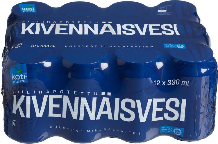 12 x Kotimaista Hiilihapotettu kivennäisvesi 0,33l