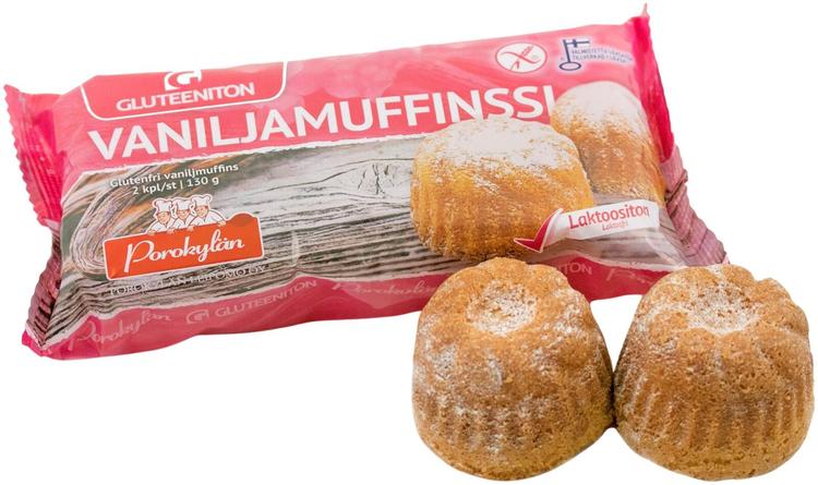 Porokylän Vaniljamuffinssi 2 kpl/130 g gluteeniton