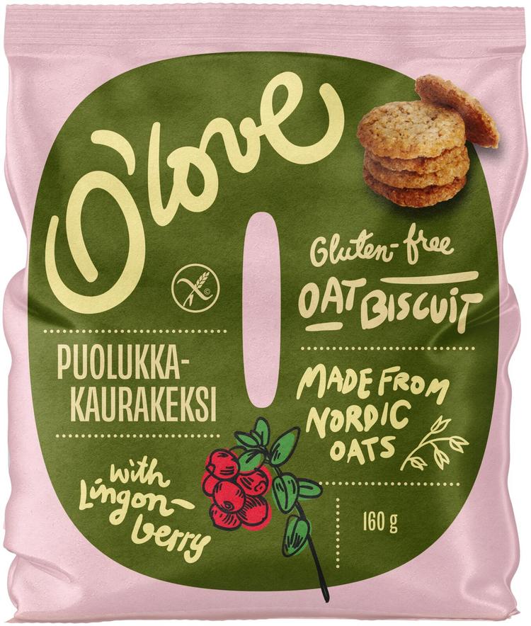 Porokylän O´love Kaurapuolukkakeksi 160 g gluteeniton