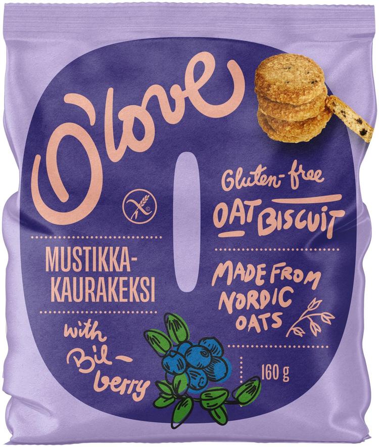 Porokylän O´love Kauramustikkakeksi 160 g gluteeniton