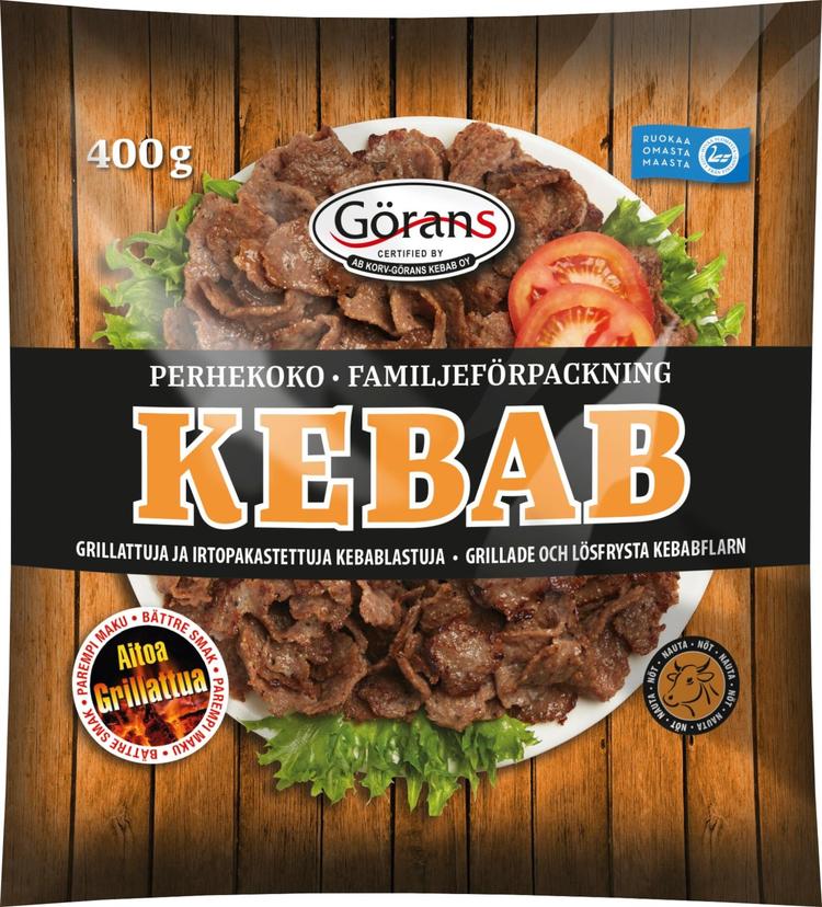 Görans grillattuja ja irtopakastettuja kebablastu 400g