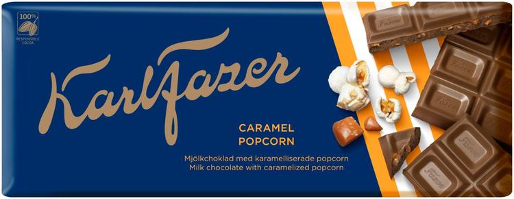 Karl Fazer Caramel Popcorn suklaalevy 200g