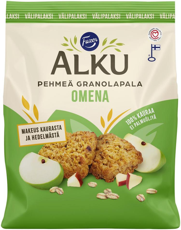 Fazer Alku Pehmeä Granolapala omena välipalakeksi 120g