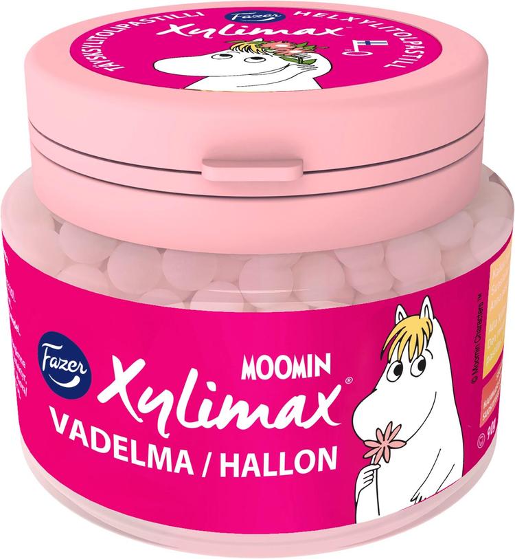 Fazer Xylimax Moomin vadelmapastilli 90 g