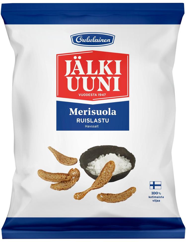 Oululainen Jälkiuuni Merisuola ruislastu 130g