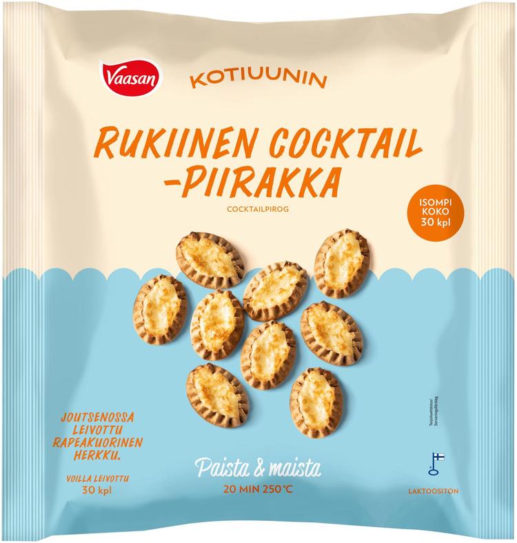 Vaasan Kotiuunin Paistovalmis Rukiinen Cocktailpiirakka 30x40g