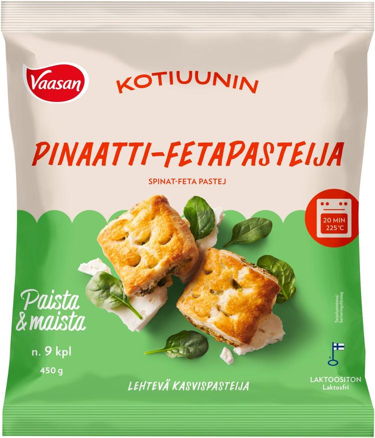 Vaasan Kotiuunin Pinaatti-fetapasteija 9x50g