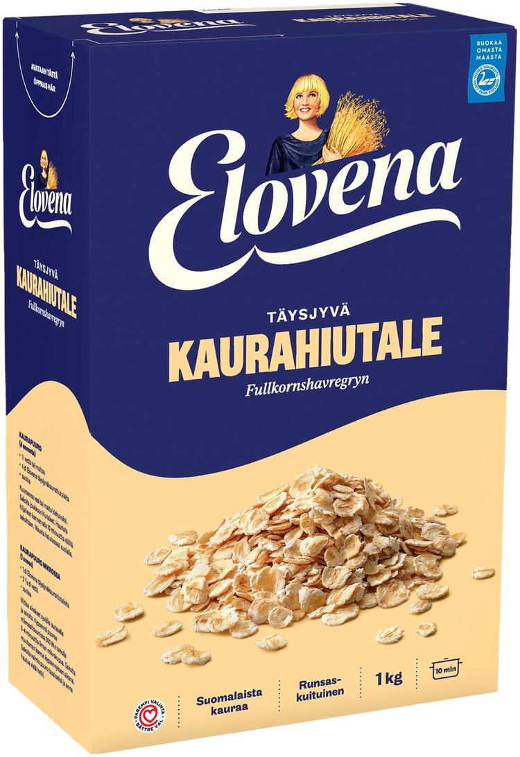 Elovena 1kg täysjyvä kaurahiutale