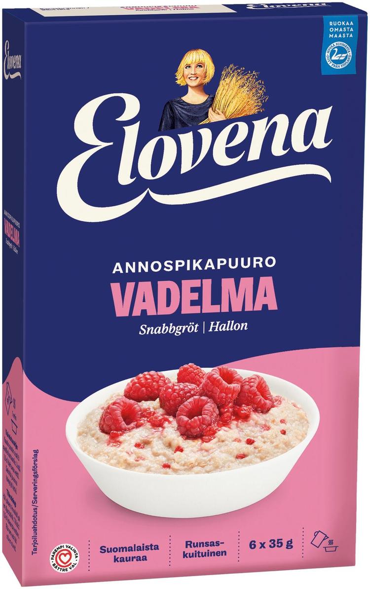 Elovena 210g vadelma annospikapuuro