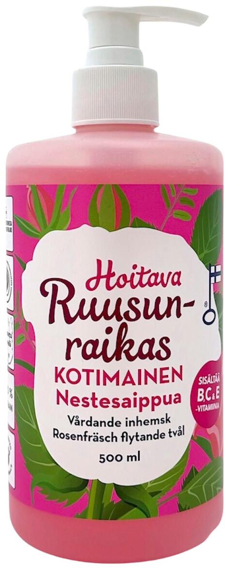 LifeHair Hoitava kotimainen nestesaippua Ruusunraikas  500 ml