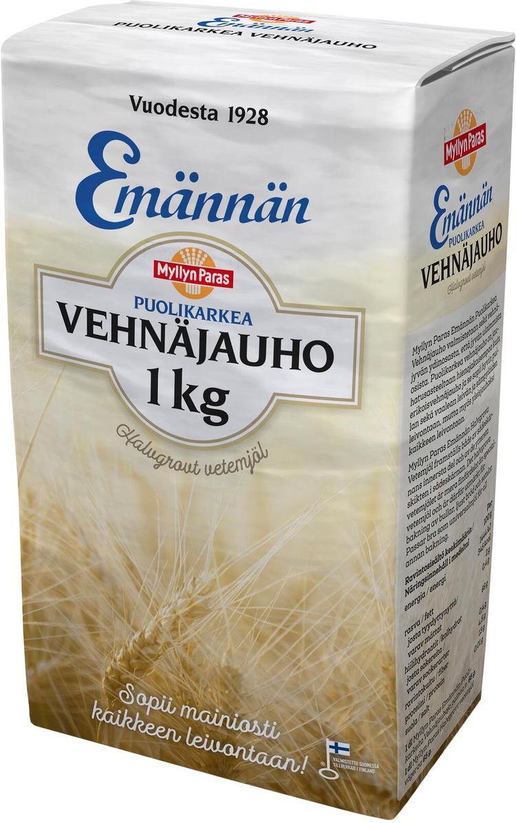 Myllyn Paras Emännän Puolikarkea vehnäjauho 1 kg