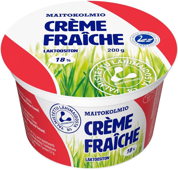 Maitokolmio laktoositon créme fraîche 200g