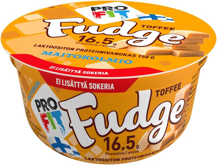 Maitokolmio PROFIT laktoositon toffee fudge proteiinivanukas 150g