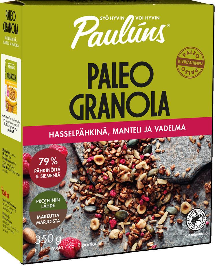 Paulúns paleo hasselpähkinä granola siemenmysli 350g