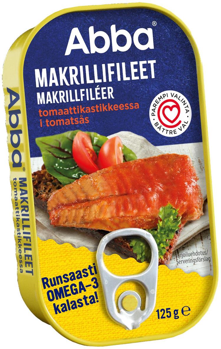 Abba makrillifileet tomaattikastikkeessa 125g