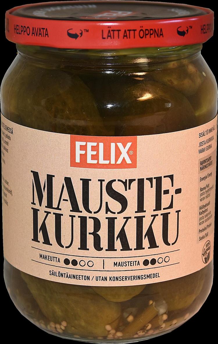 Felix kokonaisia maustekurkkuja mausteliemessä 680/340g