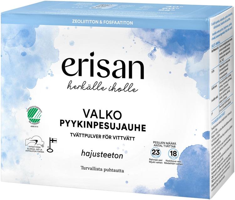 Erisan Hajusteeton Valko Pyykinpesujauhe 1 kg