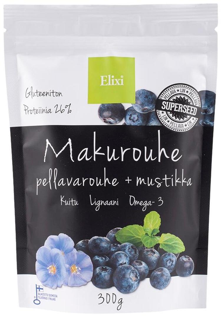 Elixi Makurouhe Mustikka 300g Pellavansiemenrouhe