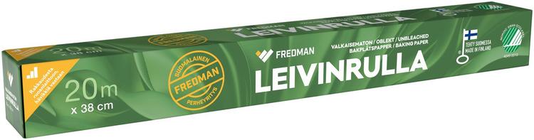 Fredman leivinrulla 38 cm x 20 m valkaisematon