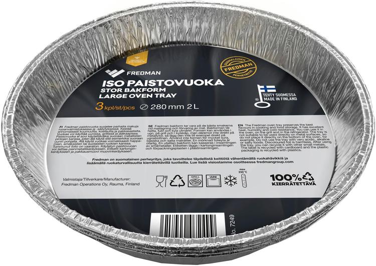 Fredman Iso pyöreä paistovuoka Ø28cm 3kpl