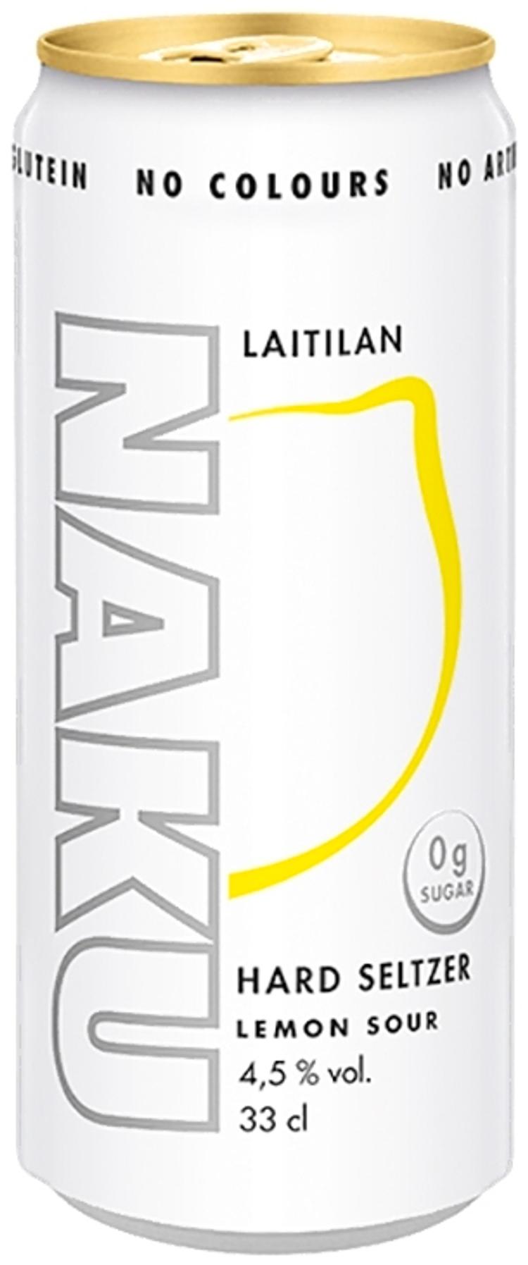 Laitilan Naku Lemon Sour 4,5 til-% 0,33L hard seltzer