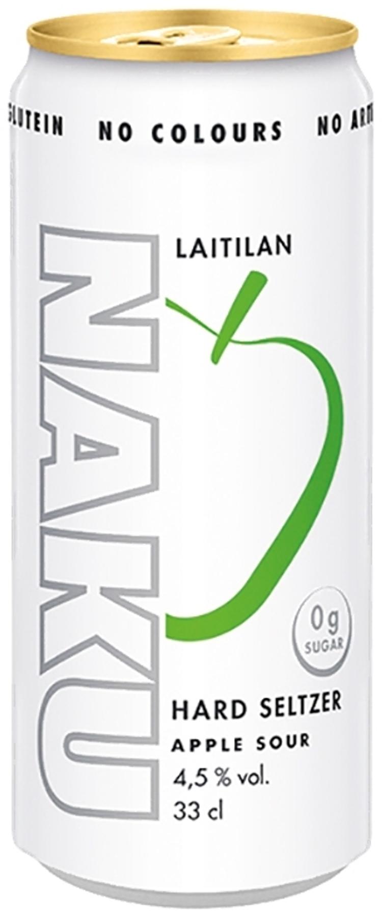 Laitilan Naku Apple Sour 4,5 til-% 0,33L hard seltzer