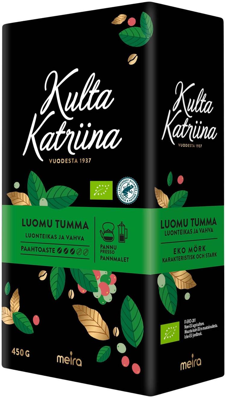 Kulta Katriina Luomu tumma paahto pannukahvi RAC 450g