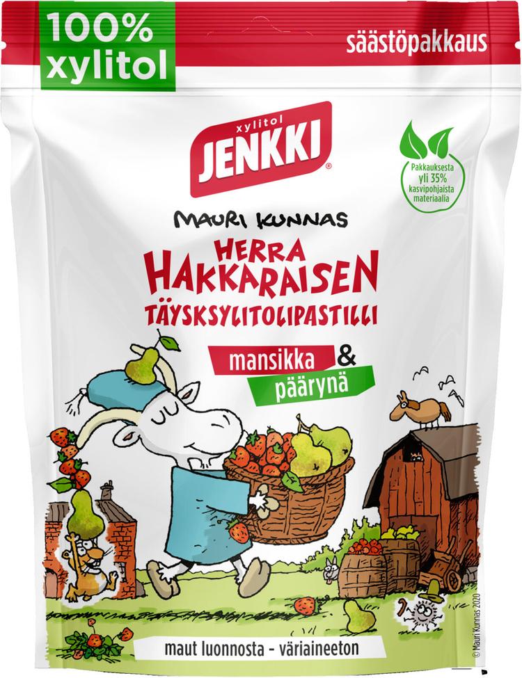 Jenkki Herra Hakkarainen Mansikka & Päärynä täysksylitolipastilli 150g