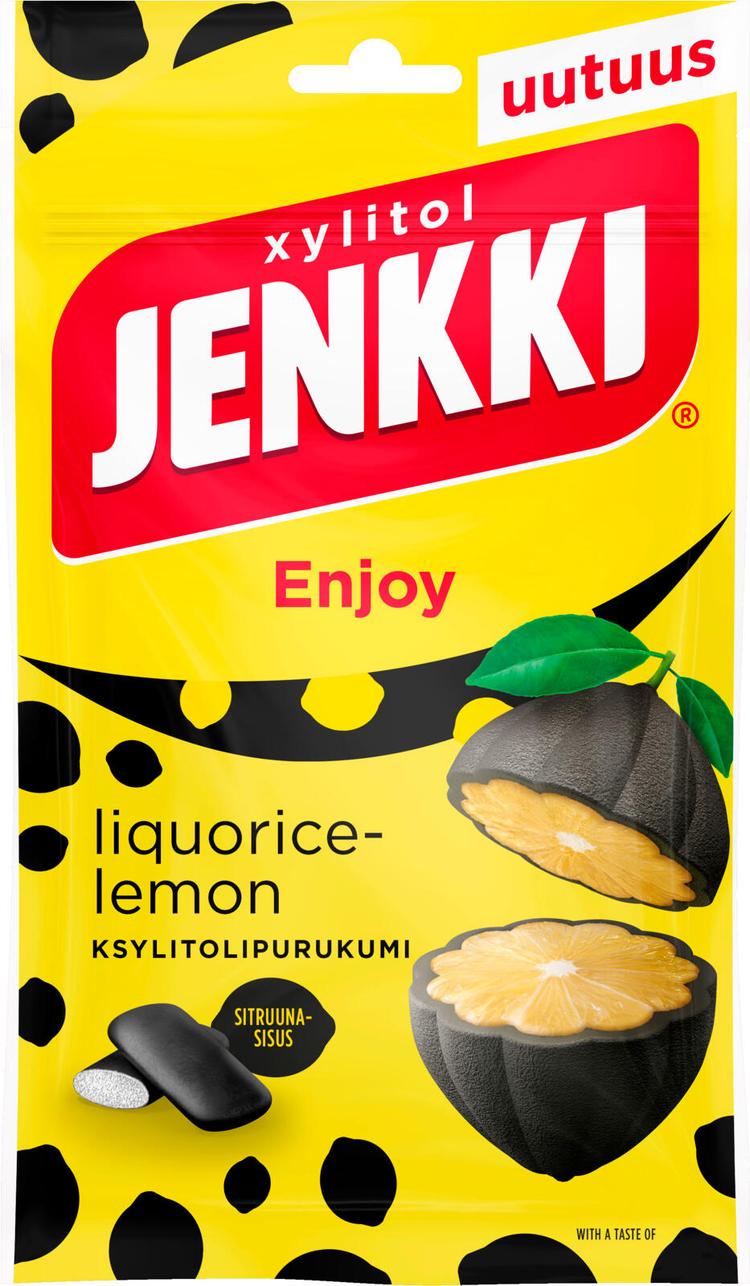 Jenkki Enjoy  Liquorice-lemon ksylitolipurukumi 100g