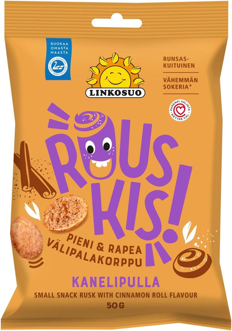 Linkosuo Rouskis välipalakorppu Kanelipulla 50 g